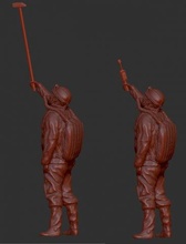 porter secours homme commandant mineur souterrain sauveteur mineurs paramilitaire exploitation minière statue sculpter figurines art sculpte personnage sculpture miniatures 3d print model - Mito3D