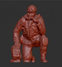 rescue miner 1 man underground rescuer miners paramilitary mining commander statue sculpt figurines art sculpts character sculpture miniatures 3d print model - Mito3D