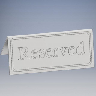 reservado tabela placa cozinha jantar restaurante hotel faça negócio Projeto reserva modelo isolado imprimível luxo comida mesa vazio casa 3d print model - Mito3D