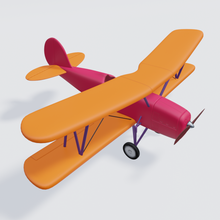 retro airplan 3d model in old 3dexport airplane fly toy biplane propeller flying air sky aviate cockpit aircraft 3d print model - Mito3D