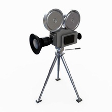 rétro caméra caméscope vidéo enregistreur électronique clipart 3d trépied supporter bobine film 33mm 3d print model - Mito3D