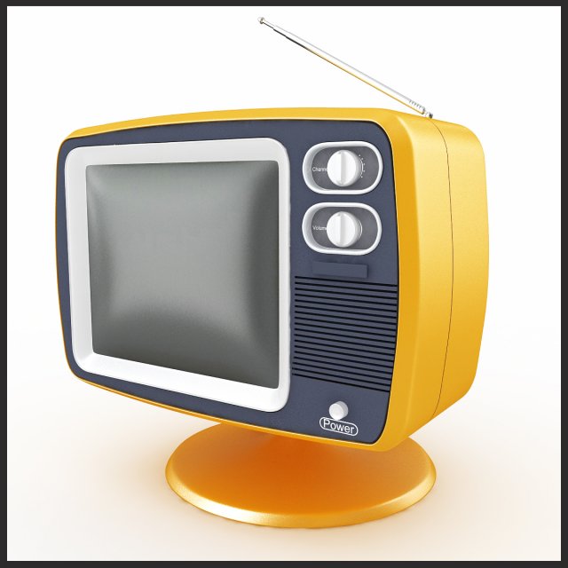 rétro tv 3d modèle in 3dexport portable ancien antique tube faisceau électron lampe plastique écran style télévision vieux 60 70 années xpresso métal 3D print model - Mito3D