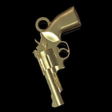 revolver ciondolo 50mm gioielli rvolver la pistola l'arma 3d print model - Mito3D