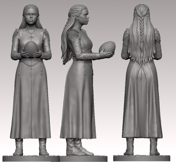 rhaenyra 3d print model in woman 3dexport houseofthedragon millyalcock gameofthrones dragon miniatures 3d print model - Mito3D
