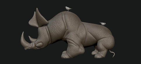 rhino 3d print model in animals 3dexport moments 3dprint prints-model 3d print model - Mito3D