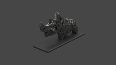 rinoceronte 3d impresión modelo in animales 3dexport escritorio resumen estatua interior geométrico diseño escuela politécnica llavero figurilla juguete deco fauna silvestre naturaleza imprimible animal áfrica 3d print model - Mito3D