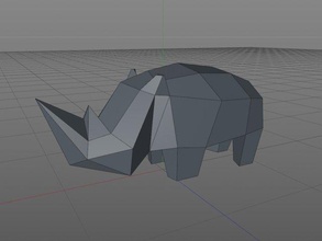 rhinocéros 3d impression modèle in figurines 3dexport lowpoly low poly polygones animal 3d print model - Mito3D