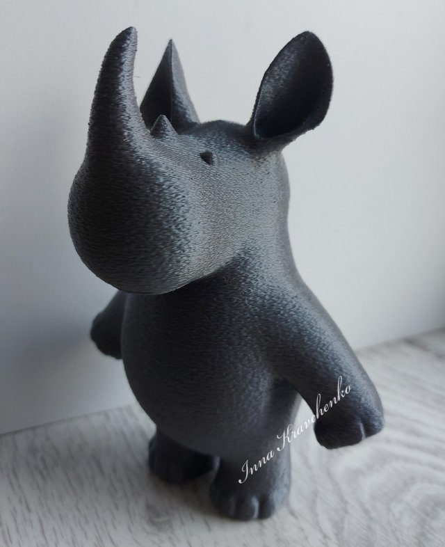 rinoceronte figurilla decoración escultura estatuilla juguete animal salvaje cuerno África sabana 3D print model - Mito3D