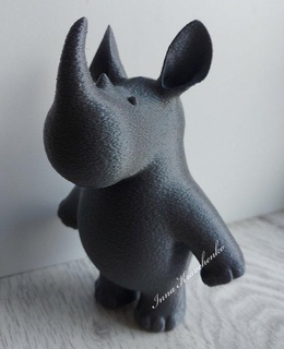 rinoceronte estatueta decoração escultura brinquedo animal selvagem chifre África savana 3d print model - Mito3D