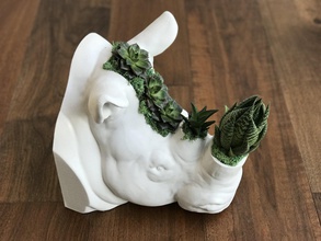 rhinocéros tête unique collection l'intérieur moderne la poterie animal pot de l'usine 3d print model - Mito3D