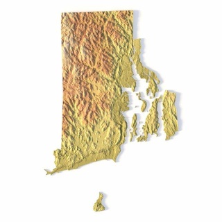rhode isola stl 3d Stampa modello terreno Uniti d'America nazione America arte carta geografica heightmap 3d print model - Mito3D