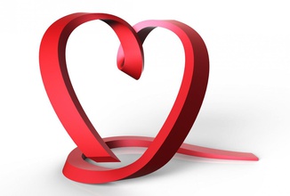Band Herzen Herz Abbildung Liebe Form vorhanden Urlaub Geschenk amour zuneigung st valentines Februar 14 Freundin Liebhaber Freund 3d print model - Mito3D