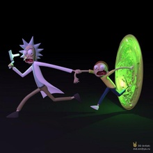 almiar Morty portal Rickandmorty rick sanchez dibujos animados personaje imprimible 3d print model - Mito3D