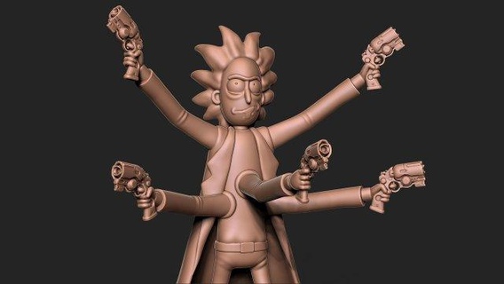 Rick morty figurine rickandmorty ricksculpture cartone animato sanchez arte portale miniature 3d print model - Mito3D