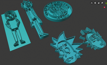 rick morty cookie cutters 3d print model - Mito3D