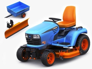 riding lawn mower trailer snow blade 3d model in machines 3dexport tractor garden grass remover gardenning motorized trimming lawnmower lawnmover mover yard vehicle modern 3d print model - Mito3D