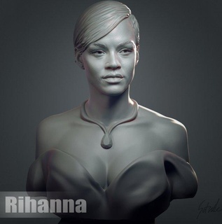rihanna woman singer character music sculptures celebrity famous kanye actress west musician drake beyonce miniatures figurines actor jay 3d print model - Mito3D
