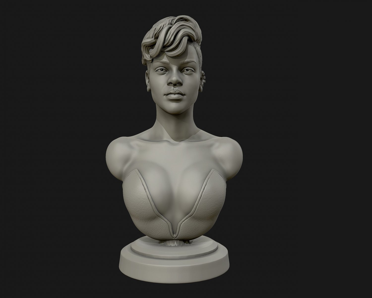 rihanna sculpture prêt to impression 3d modèle in 3dexport buste statue figure portrait sculptures chanteur art 3D print model - Mito3D