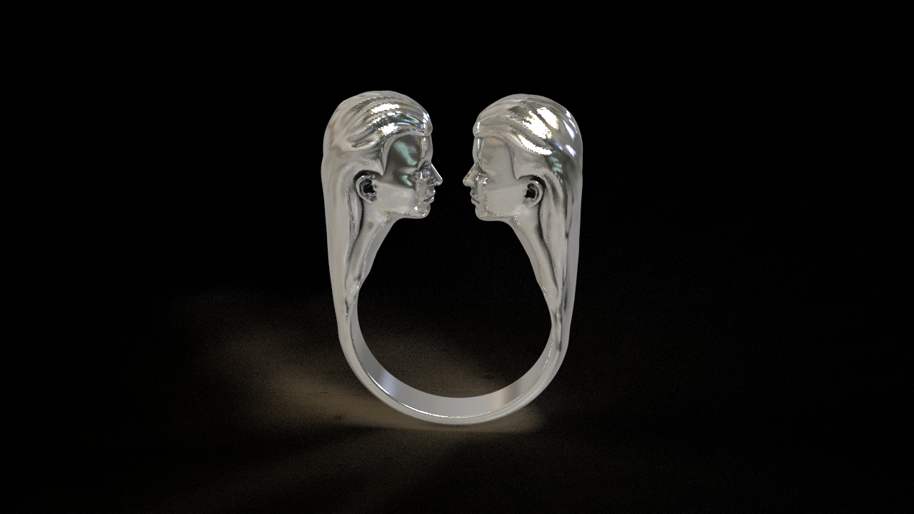 ring-faces 3d print model in rings 3dexport ring jewelry silver 3D print model - Mito3D