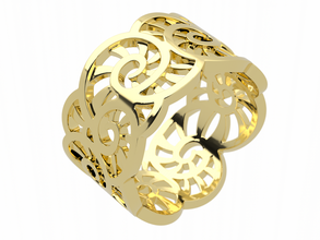 ring0010 ring jewelry jewellery fashion print printable pattern spiral elegance gold 3d print model - Mito3D