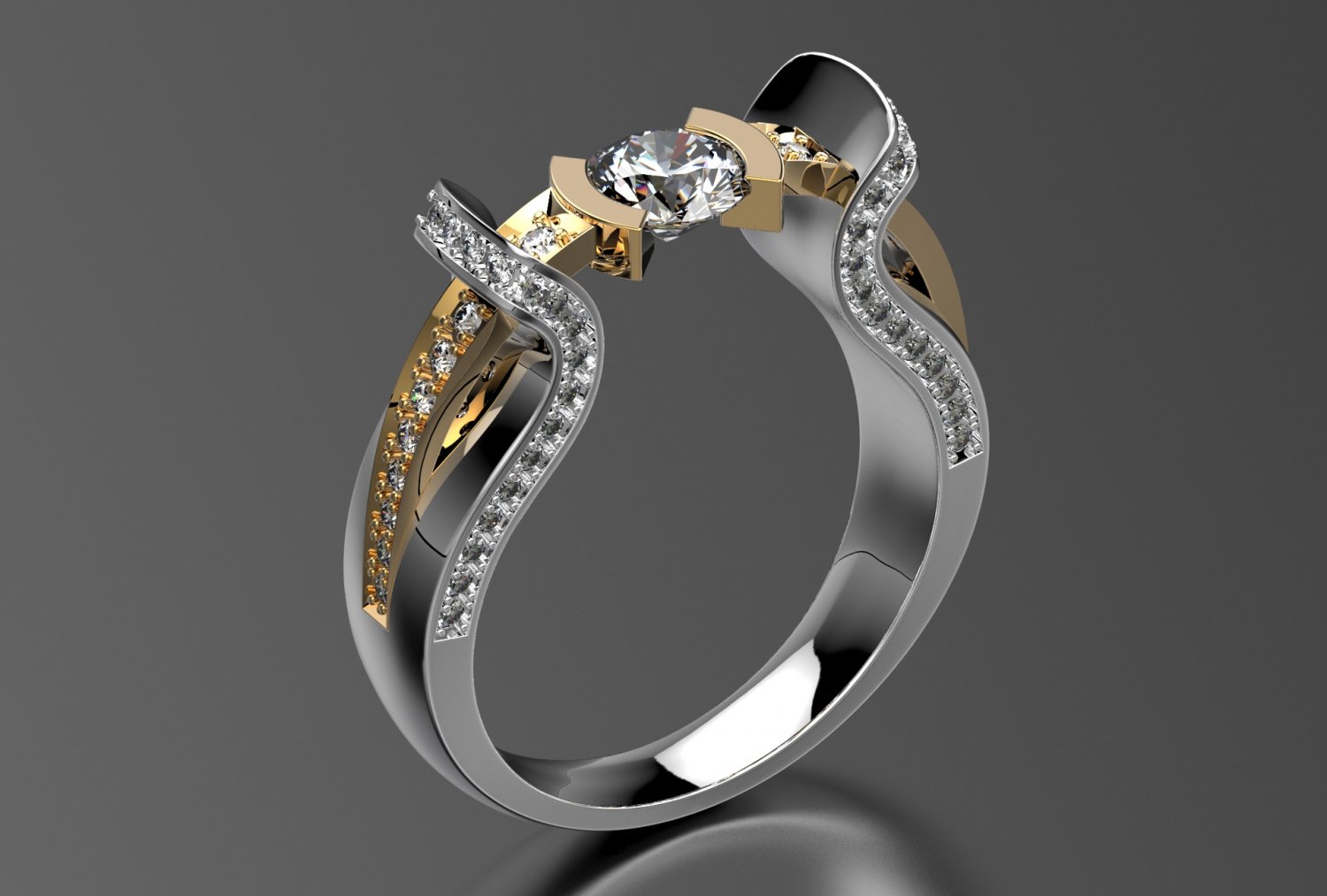 ring0011 ring jewelry jewellery printable solitaire soft-shank engagement wedding exclusively fashion beautiful 3D print model - Mito3D