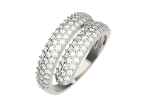 ring0016 anello gioielli stampabile a spirale l'eleganza moda oro diamante 3d print model - Mito3D