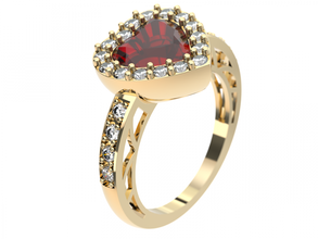 ring0021 anillo la joyería corazón amor compromiso imprimible de oro maravillosamente 3d print model - Mito3D