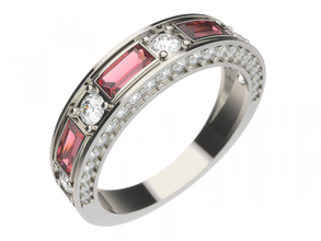ring0022 anillo la joyería compromiso de moda baguette los diamantes maravillosamente imprimible 3d print model - Mito3D