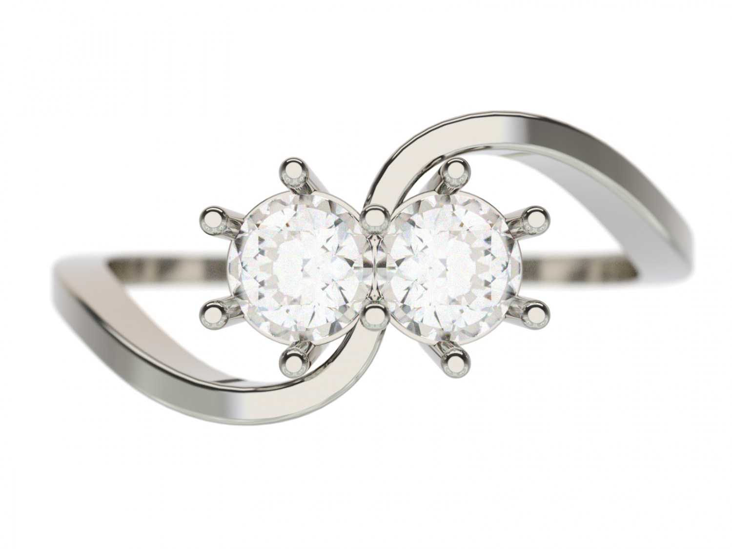 ring0024 yüzük takı mücevher İkizler elmas altın yazdırılabilir 3D print model - Mito3D