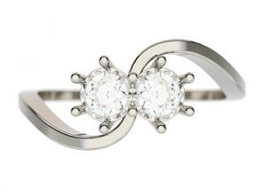 ring0024 de l'anneau bijoux les jumeaux diamants or imprimable 3d print model - Mito3D