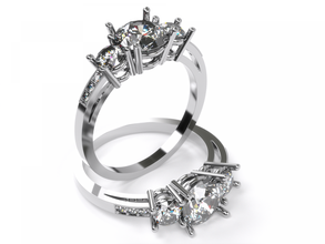 ring0025 de l'anneau bijoux solitaire or imprimable l'engagement l'habillement la mode classique 3d print model - Mito3D