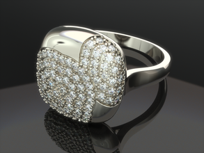 ring0027 anillo la joyería imprimible allanar el diamante de moda 3d print model - Mito3D