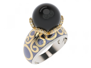 ring0031 de l'anneau bijoux pearl l'émail imprimable or la mode l'élégance l'habillement belle 3d print model - Mito3D
