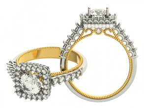 ring0033 anello gioielli oro solitaire halo di fidanzamento 3d print model - Mito3D