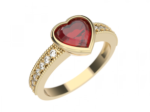 ring0034a anel coração jóias o engajamento printable 3d print model - Mito3D