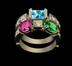 anillo la joyería femenino los diamantes el diamante de oro plata topacio esmeralda amatista ruby zafiro anillos bvlgari bulgari 3d print model - Mito3D