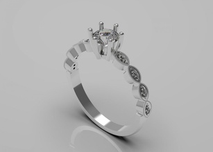 ring rings jewelry jewellery gold white deamon dimond 3d print model - Mito3D