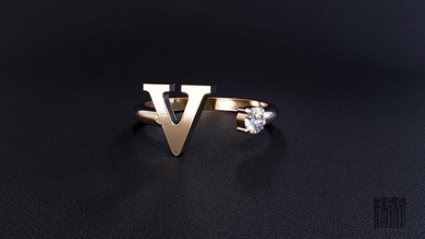 Ring Schmuck Diamant Gold Silber Drucken Edelsteine Juwel Wachs Edelstein druckbar Mode Stil drucken 3d print model - Mito3D