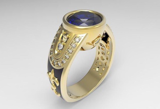 ring 3d jewelry jewellry printable model gold silver diamond gem stone jewel jeweler 3d print model - Mito3D