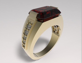 ring gold Silber 3d Schmuck bedruckbar ist Modell Stein gem diamond Juwel Juwelier Diamant-ring 3d print model - Mito3D
