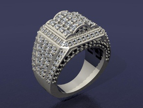 ring gold silver 3d jewelry jewellry printable model diamond gem jewel 3d print model - Mito3D