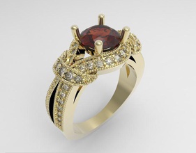 anello 3d gioielli i stampabile modello oro argento diamante gemma la pietra di fidanzamento 3d print model - Mito3D