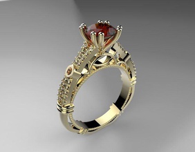 ring 3d jewelry jewellry printable model gold silver diamond gem jewel engagement jeweler 3d print model - Mito3D
