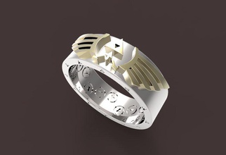 ring 3d print model in rings 3dexport jewelry jewellry printable gold silver diamond gem 3d print model - Mito3D