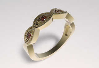 ring 3d jewelry jewellry printable model gold silver diamond gem stone jewel 3d print model - Mito3D