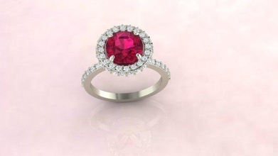 ring jewelry gem gold printable brilliant platinum ruby diamond jewelman diamonds rings 3d print model - Mito3D