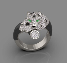 anillo 3d impresión modelo in anillos 3dexport pendientes joyería diamantes diamante oro plata joya pantera panter panthera león tigre pulsera broche gemelos colgante pendiente collar 3d print model - Mito3D