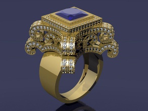 ring jewelry jewellry 3d printable model jewel gold silver gem diamond princess bezel 3d print model - Mito3D