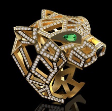 ring 3d print model in rings 3dexport earrings jewelery diamonds diamond gold silver jewelry panther panter panthera lion tiger pantera cartie 3d print model - Mito3D