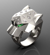 bague boucles d'oreilles bijoux diamants diamant or argent panthère panter panthera Lion tigre 3d print model - Mito3D